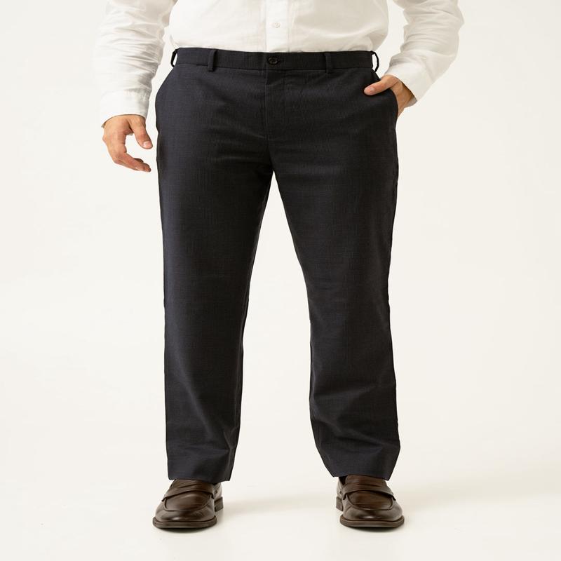 Castle Navy Houndstooth Merino Wool Pants