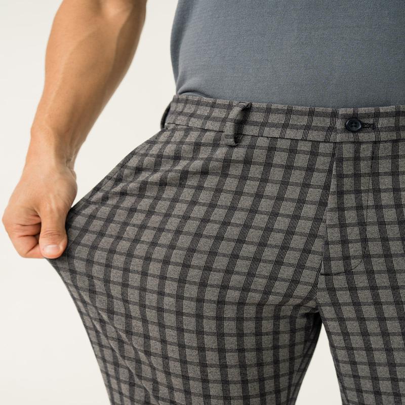 Crow Black Checks Slim Fit Power Stretch Pants