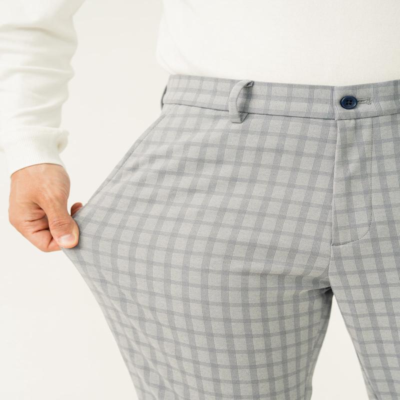 Daytona Grey Checks Slim Fit Power Stretch Pants