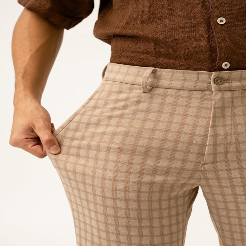 Fox Khaki Window Checks Power-Stretch Pants