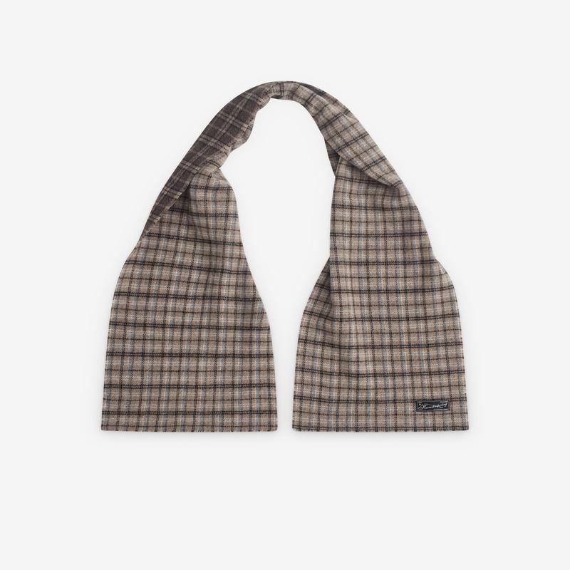 Mfpen - Mens Wool Scarf - (Brown Check)