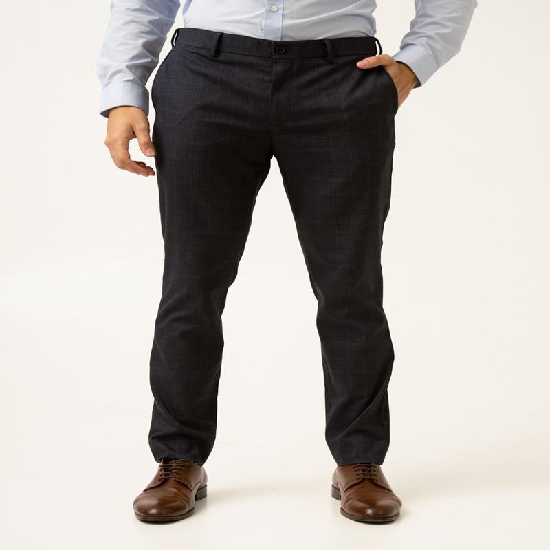Nocturnal Navy Checks Formal Pants
