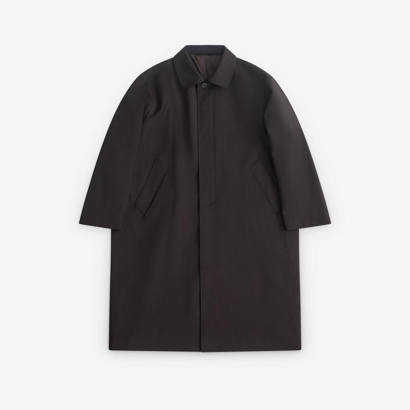 Our Legacy - Mens Cloak Carcoat - (Churchill Stripe Membrane Wool)