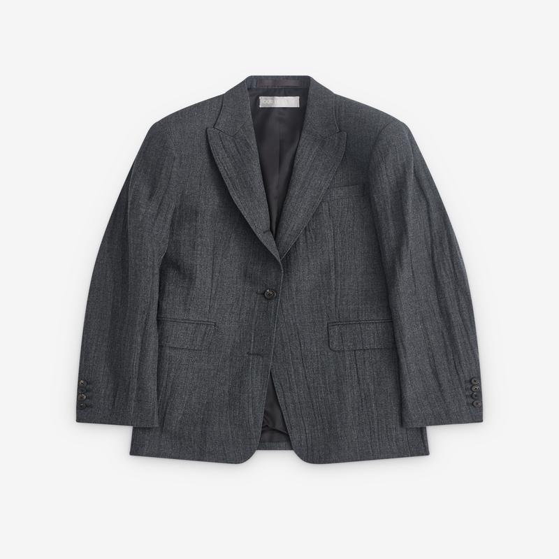 Our Legacy - Women's Cutaway Blazer - (Stone Grey Plisse Wool)