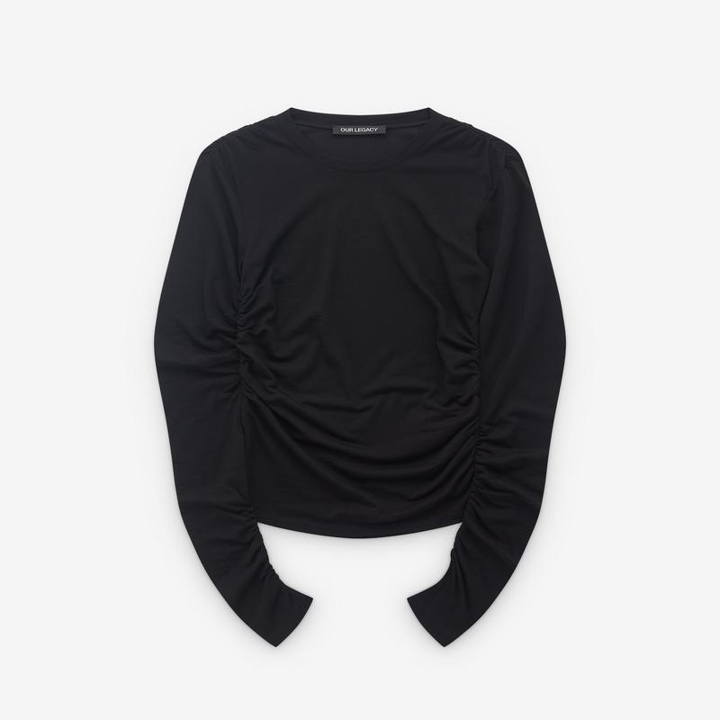 Our Legacy - Womens Strain Slim Longsleeve - (Intellectual Black Wool Jersey)