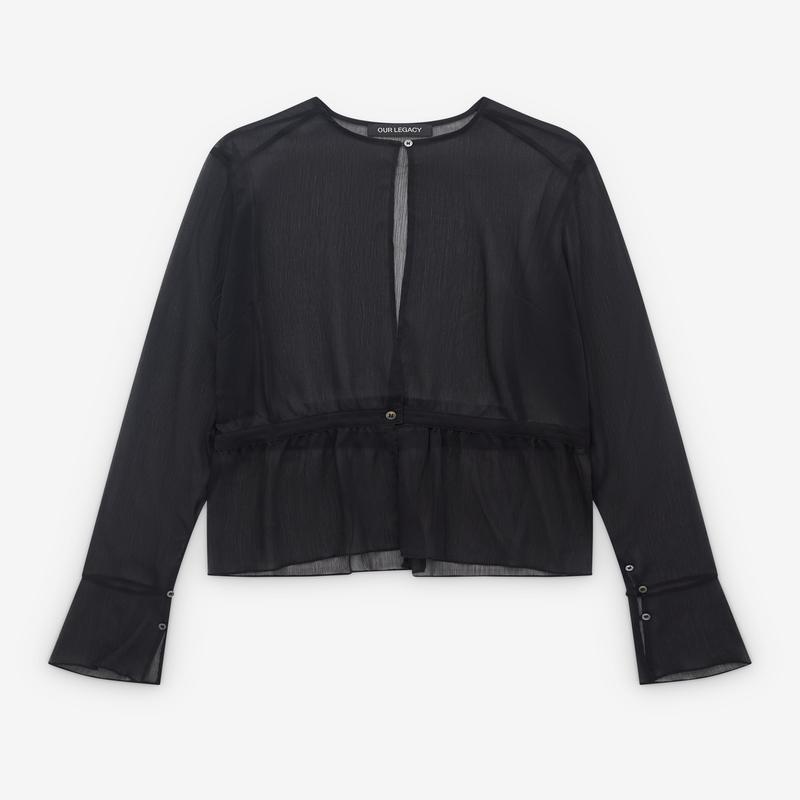 Our Legacy - Womens Waist Blouse - (Crinkle Black Veil Poly)