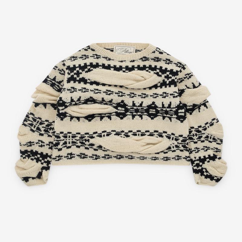 Pillings - Women's Patterned Sweater - (Off White)