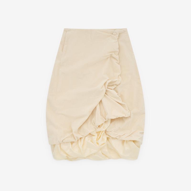 Pillings - Womens Gathered Wrap Skirt - (Ivory)