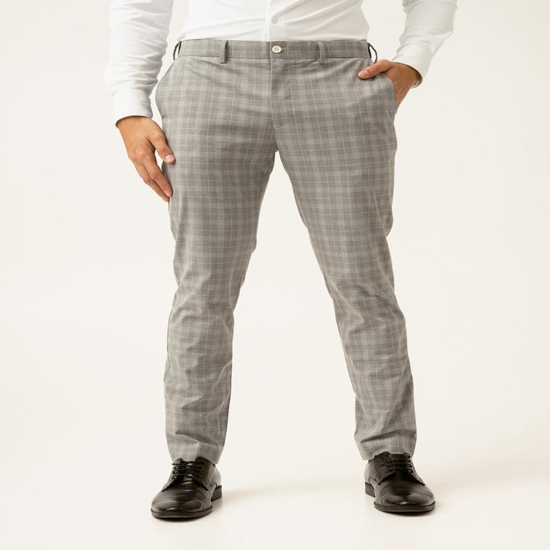 Siberian Grey Checks Formal Pants