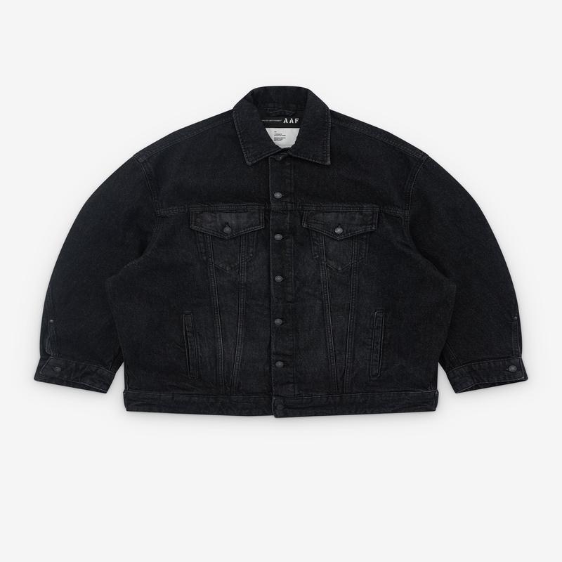 Applied Art Forms - Mens Oversized Denim Jacket - (Washed Black)