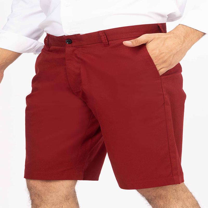 Cherry Red Stretch Chino Shorts