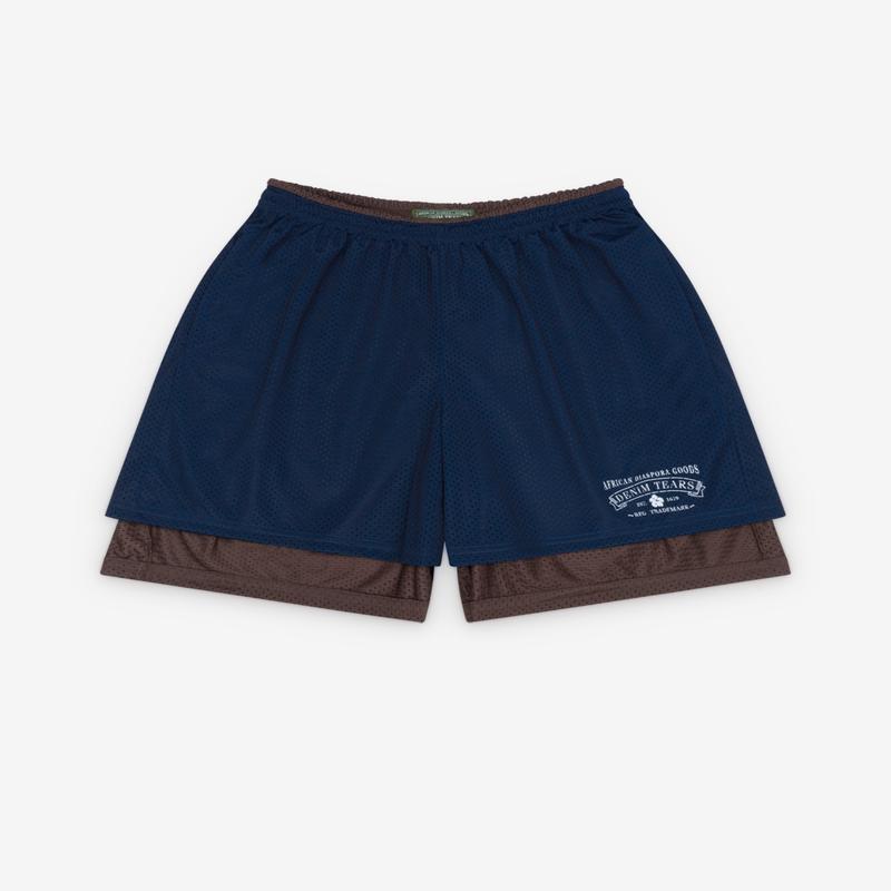 Denim Tears - Mens Double Layer Mesh Short - (Navy/Brown)