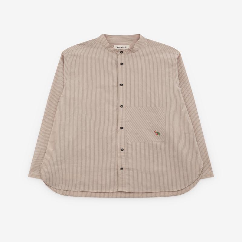 Diomene - Mens Stand Collar Shirt - (Brown)