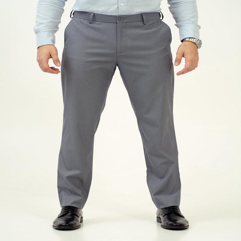 Drift Grey Mini Checks Stretch Formal Pants