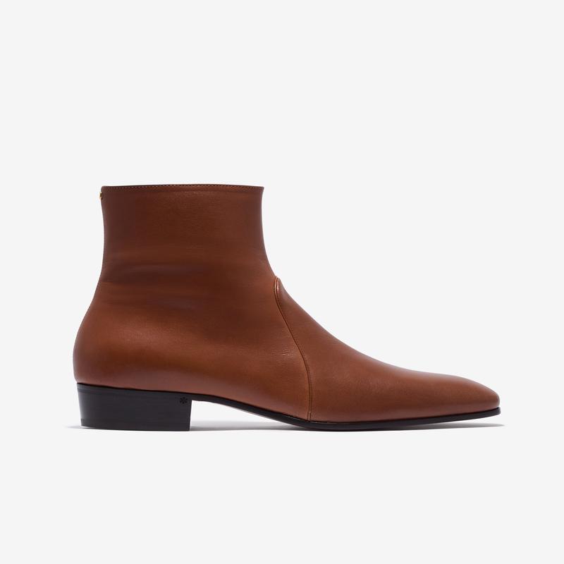 Valentino Garavani - Mens Pat Ankle Boot - (Bark Brown)