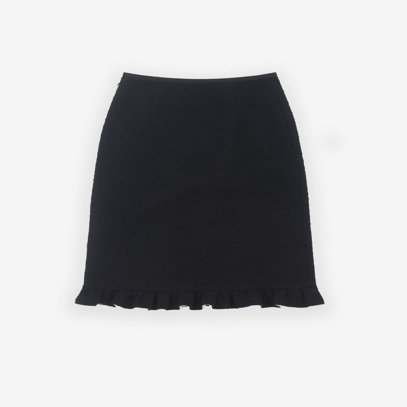 Valentino - Womens Ruffle Hem Midi Skirt - (Black)