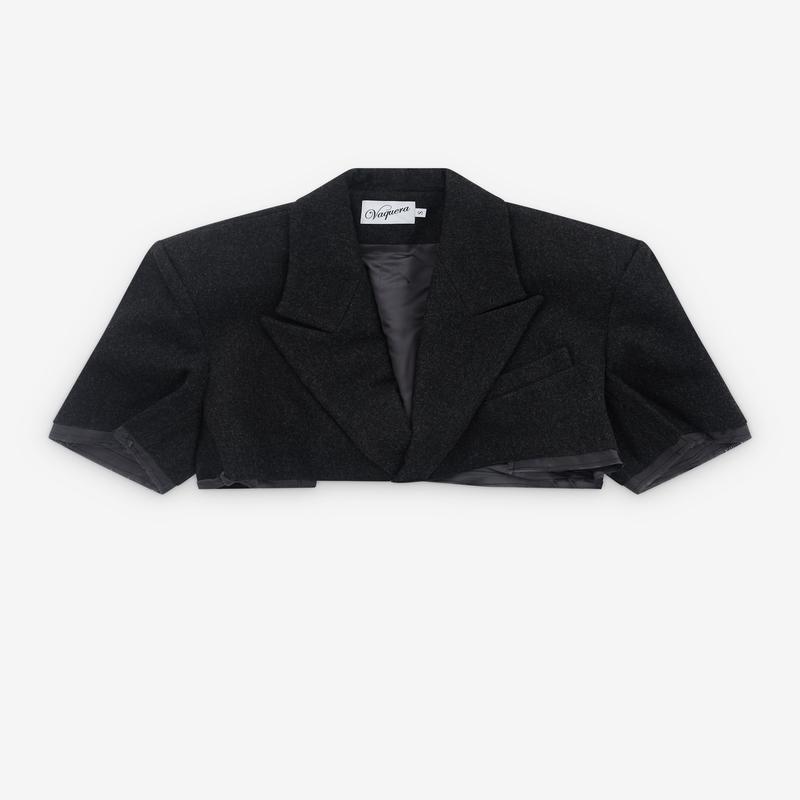 Vaquera - Womens Women Cropped Blazer Woven - (Dark Grey)