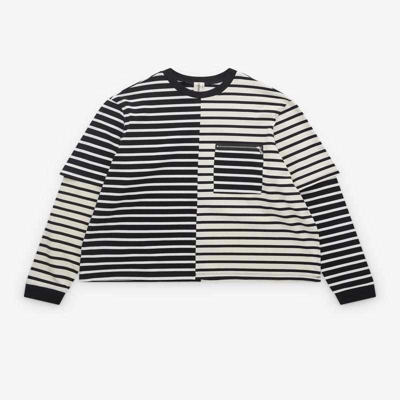 Westfall - Mens Patch Stripe Double Shirt - (Black/White)