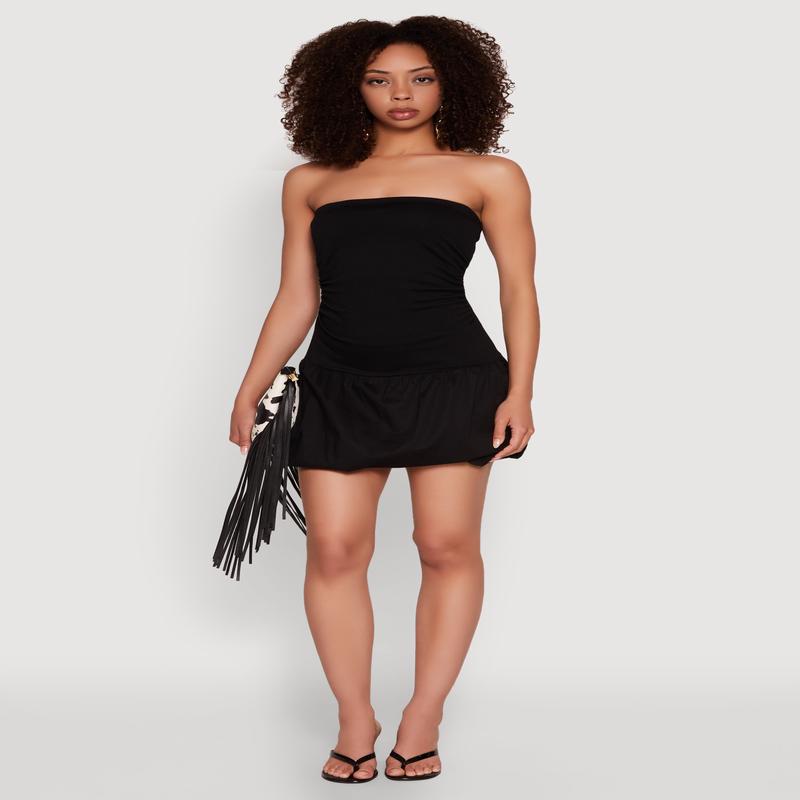 Almost Famous Convertible Bubble Hem Dress