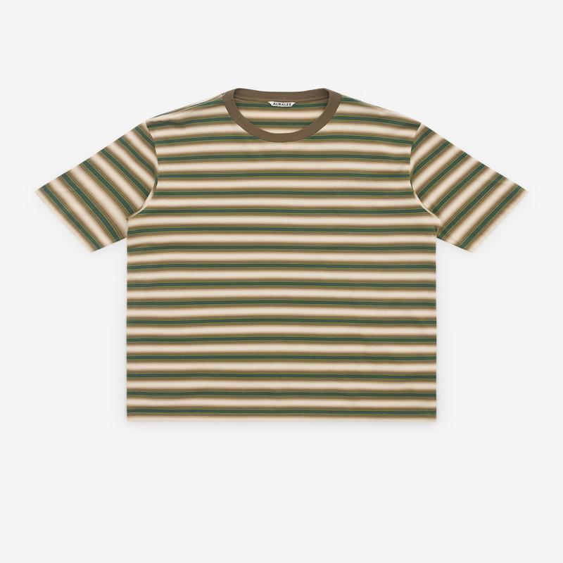 Auralee - Mens Gradient Stripe T-Shirt - (Fade Brown)