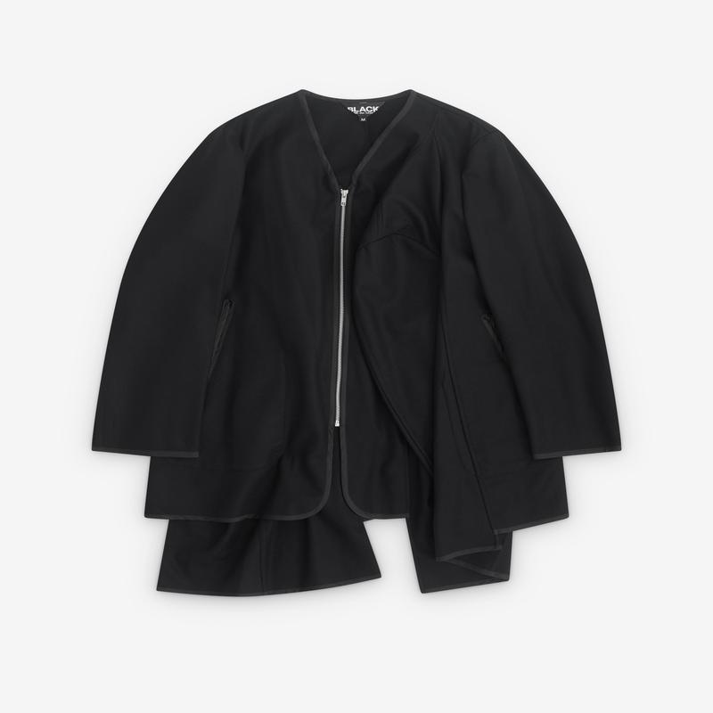 Black Comme des Garons - Waterfall Hem Coat - (Black)