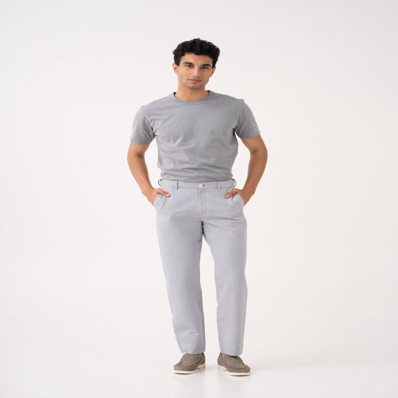 Captain Navy Stripes Seersucker Pants