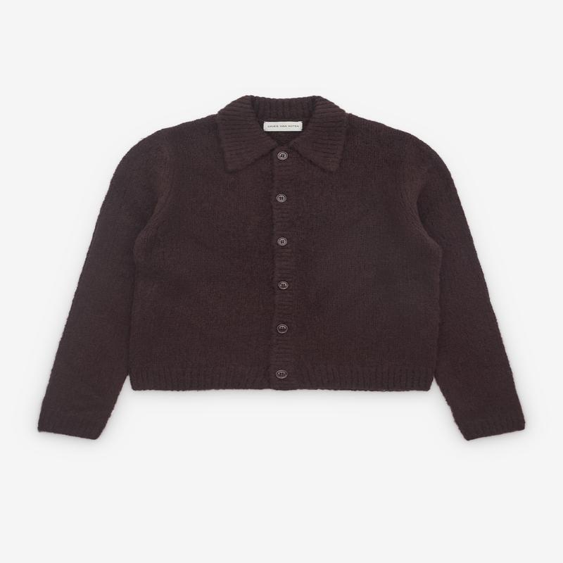 Dries Van Noten - Mens Cropped Wool Cardigan - (Dark Brown)