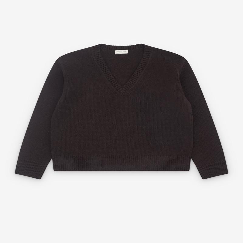 Dries Van Noten - Mens V-Neck Sweater - (Dark Brown)