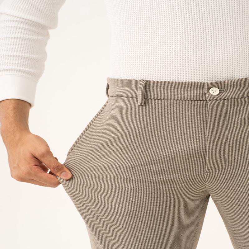 Jupiter Brown Houndstooth Power-Stretch Pants