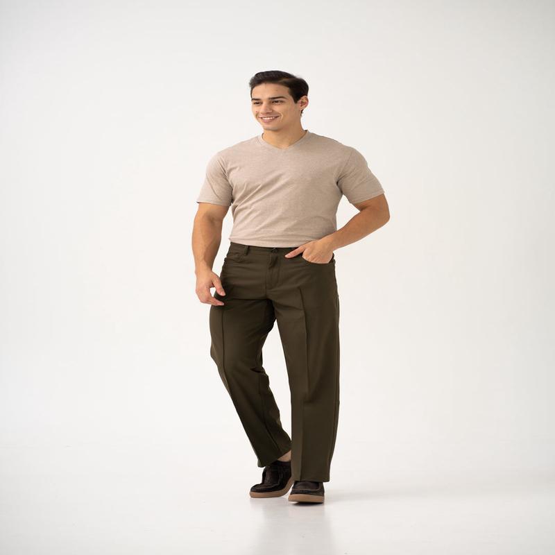 Pine Green Relaxed Fit Korean Pintuck Pants