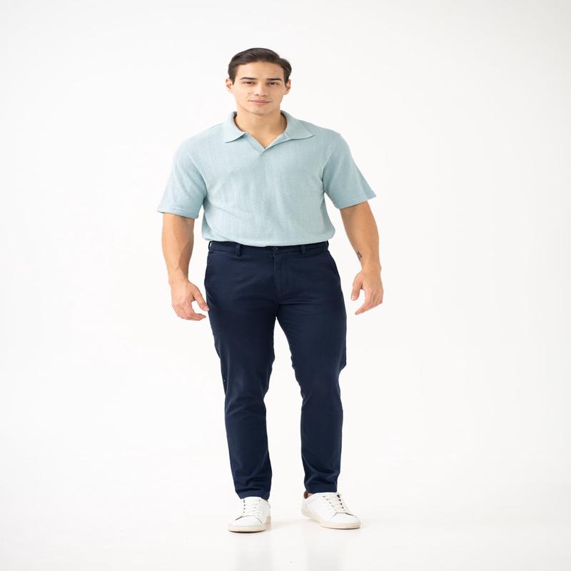 Rink Blue Slim Fit Stretch Chino Pants