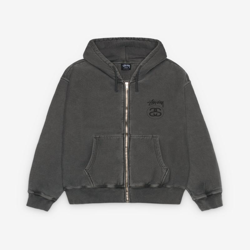 Stssy - Stock Link Zip Hoodie Pigment Dyed - (Black)