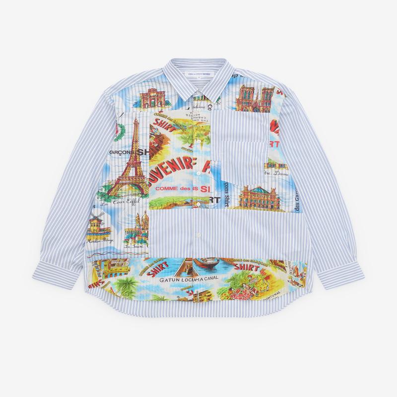 CDG Shirt - Mens Patchwork Landmark Shirt - (Multi)