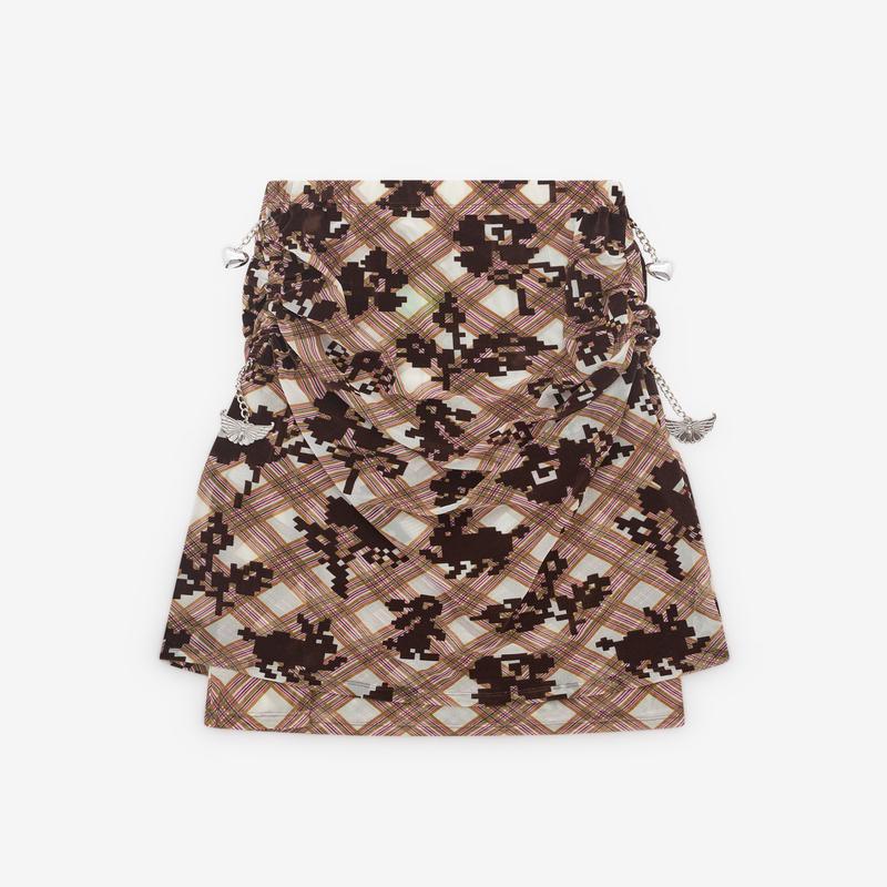 Chopova Lowena - Womens Sonic Scape Mesh Skirt - (Brown)