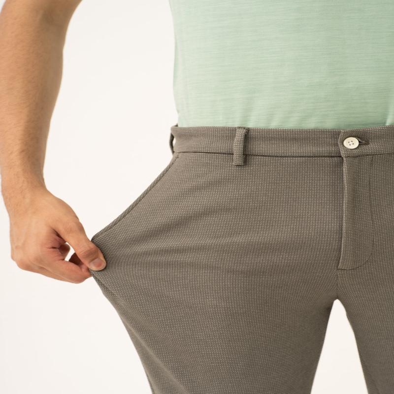 Crypto Green Waffle Textured Power-Stretch Pants