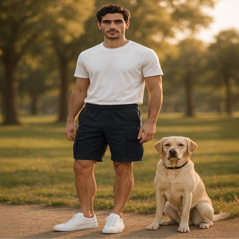 Dash Black Relaxed Fit Cargo Sweatshorts