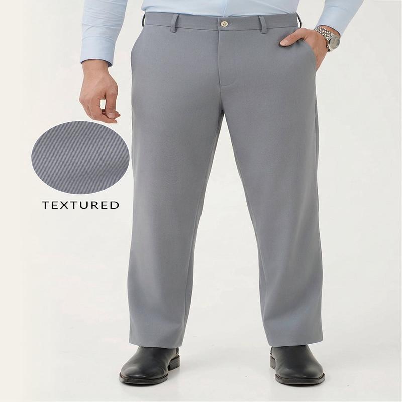Equinox Grey Luxury Twill Relaxed Fit Stretch Formal Pants