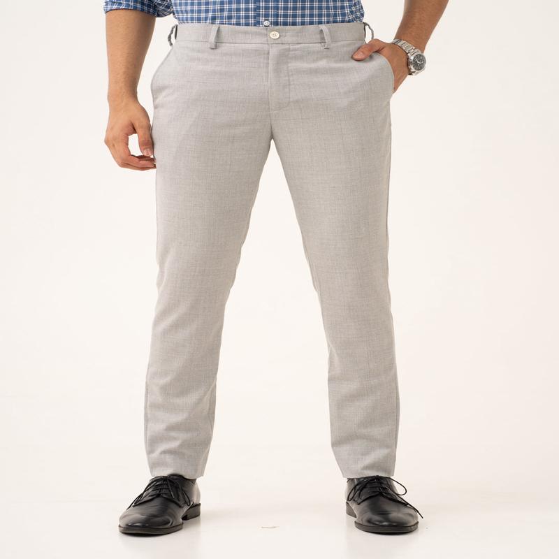 Moonlit Grey Checks Stretch Formal Pants