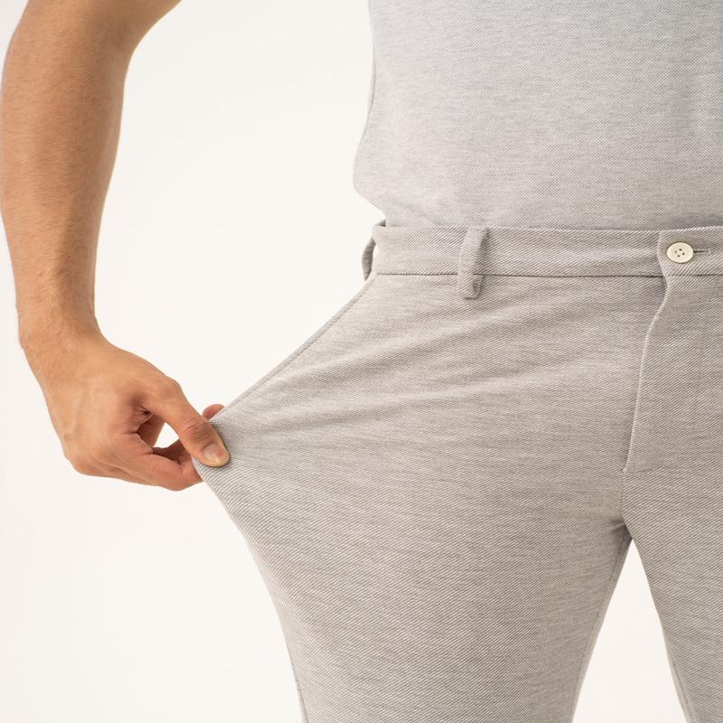 Neural Grey Twill Power-Stretch Pants