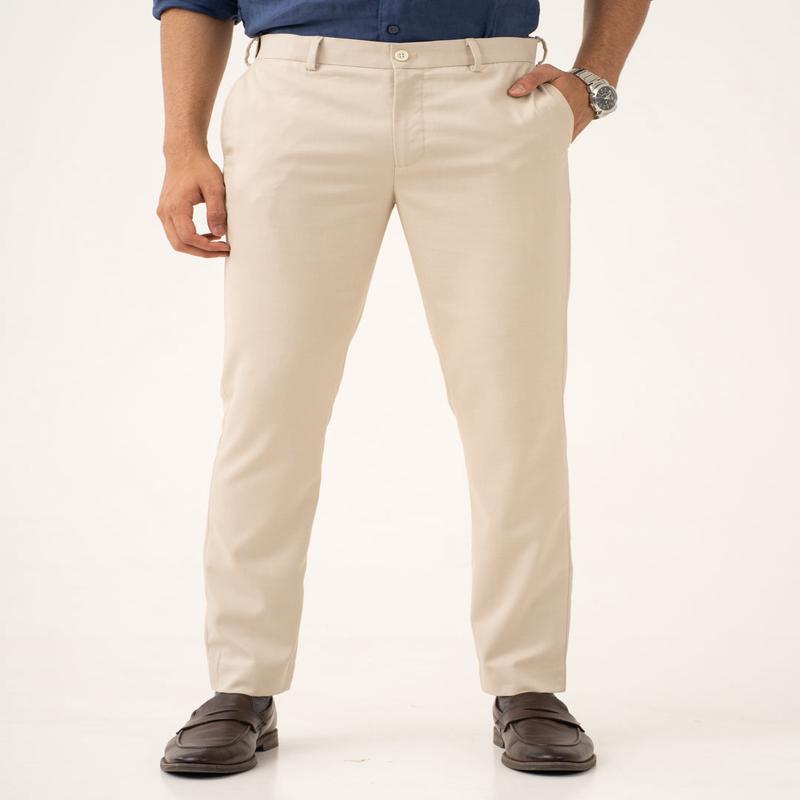 Nova Cream Twill Stretch Formal Pants