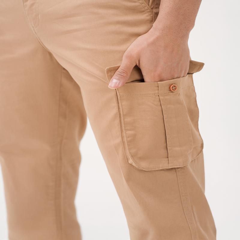 Sandhill Khaki Relaxed Fit Stretch Cargo Pants