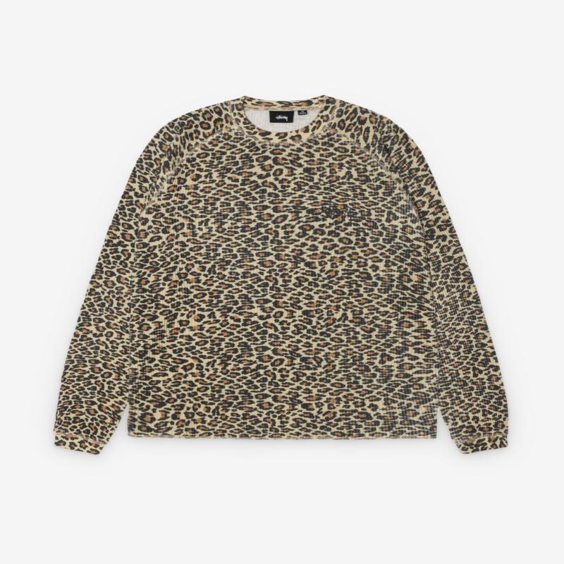 Stssy - Raglan Thermal Long Sleeve Crew - (Leopard)