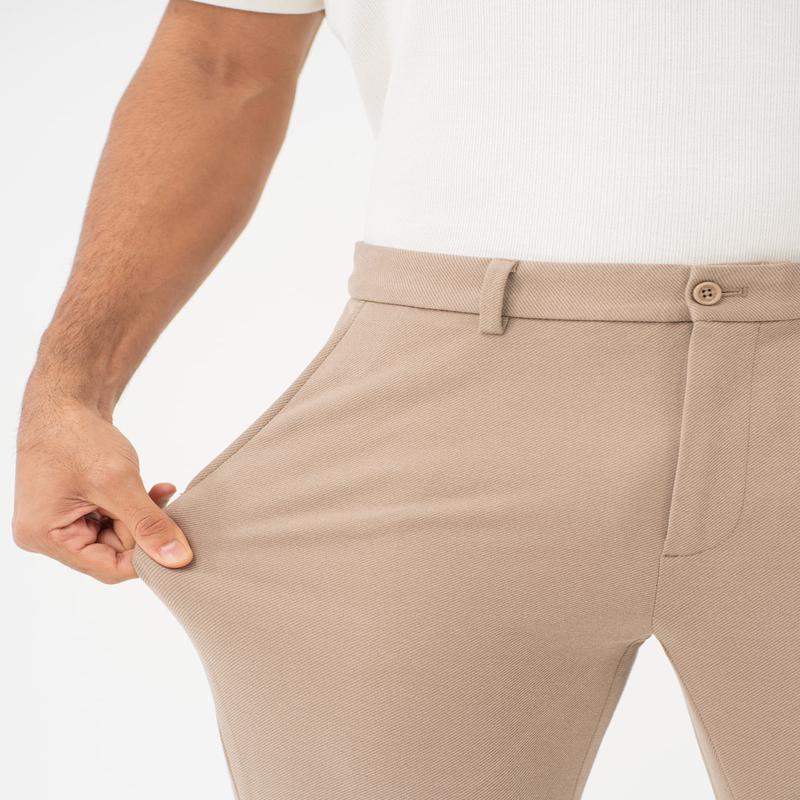 Thistle Beige Twill Slim Fit Power Stretch Pants