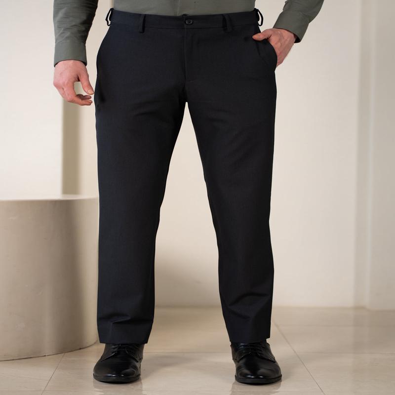 Aether Black Micro Checks Relaxed Stretch Fit Formal Pants