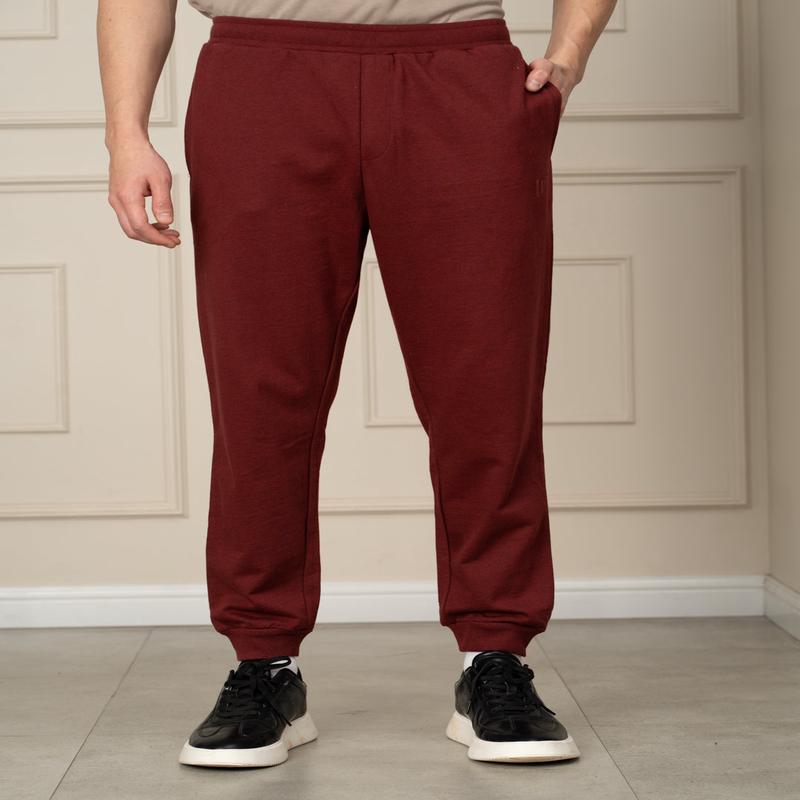 Aurora Red Melange Tapered Fit Joggers