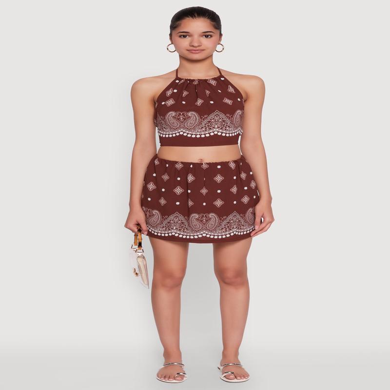 Bandana Print Mini Skirt