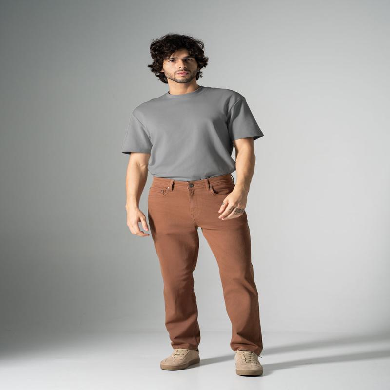 Bark Brown Relaxed Fit Jeans