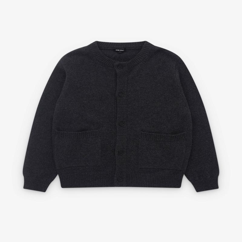 Evan Kinori - Mens Crewneck Cardigan - (Charcoal)