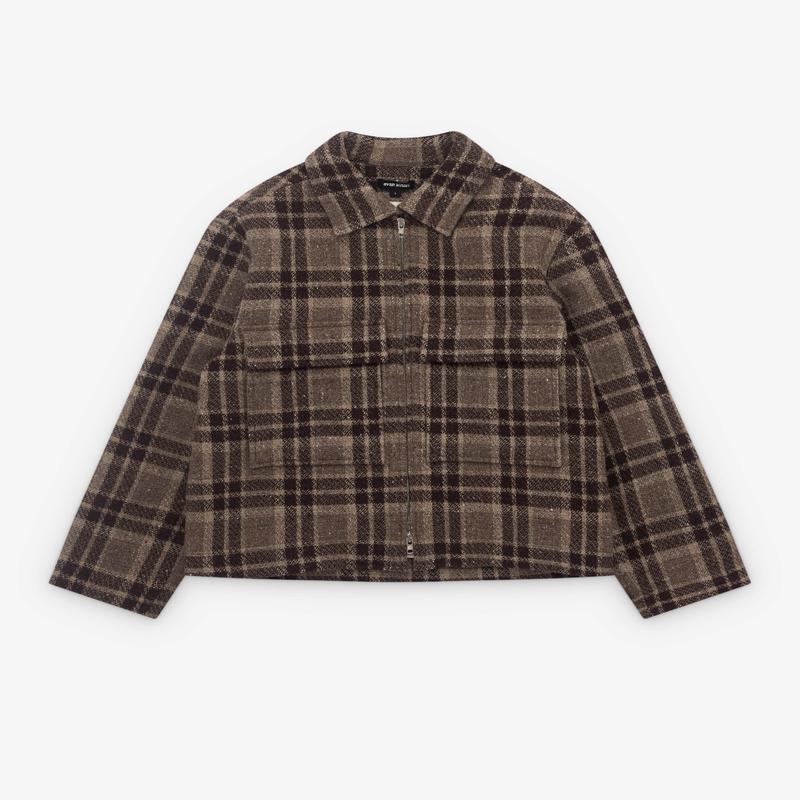 Evan Kinori - Mens Zip Jacket - (Beige/Brown)