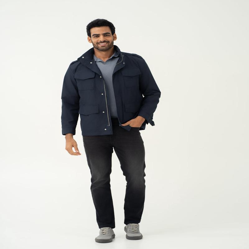 Forge Black Whiskered Slim Fit Jeans